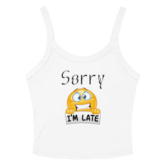 Sorry I am late micro-rib tank top