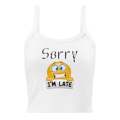 Sorry I am late micro-rib tank top